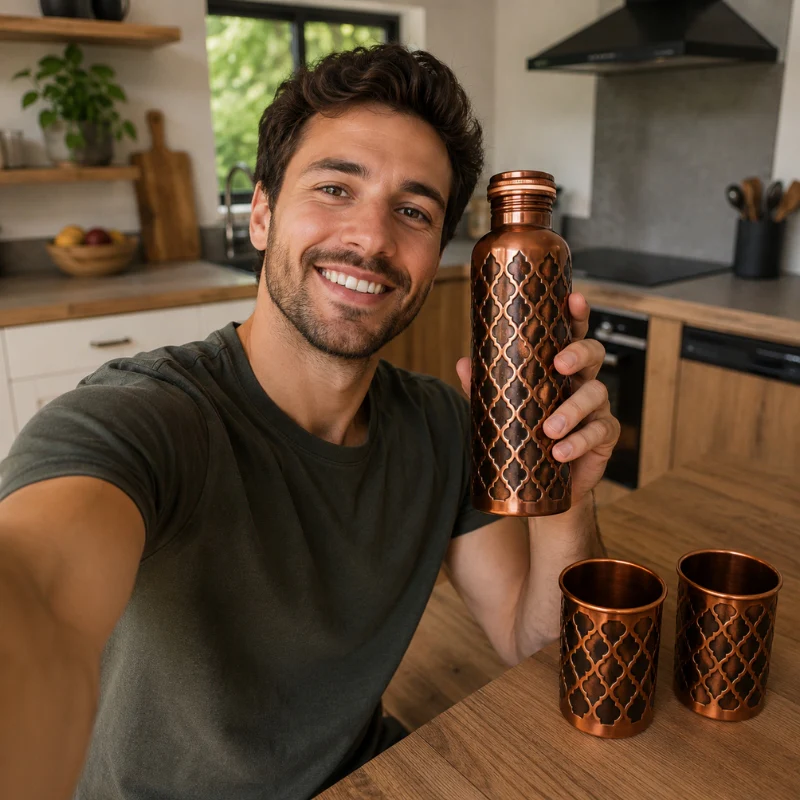 Gourde en Cuivre Massif - Edition Diamond