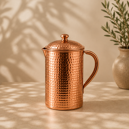 Carafe en Cuivre Pur Martelé