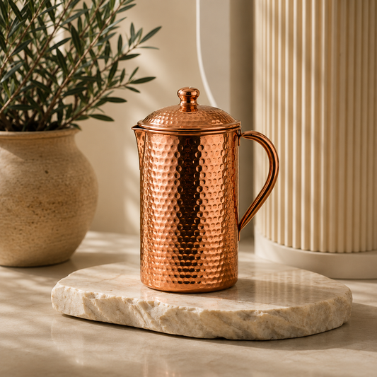 Carafe en Cuivre Pur Martelé