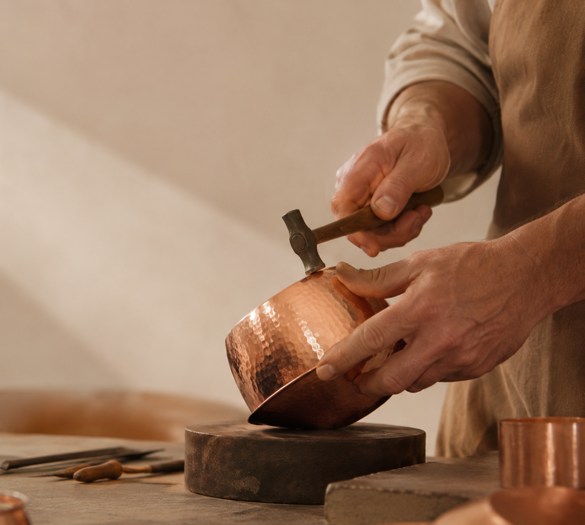 Travail artisanal autour du cuivre