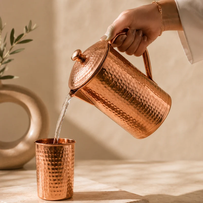 Carafe en Cuivre Pur Martelé